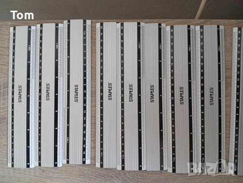 10 броя висококачествени алуминиеви линийки STAPLES