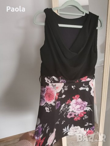Рокля черна горна и цветна долна част, снимка 2 - Рокли - 36629903