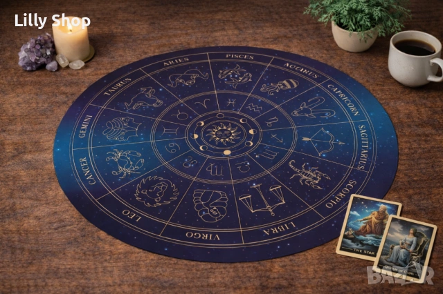 Винилна подложка за таро разклади кръг 45х45см