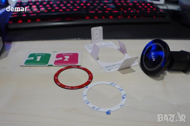 HTU магнитна стойка за телефон за кола черна и сива, снимка 3 - Селфи стикове, аксесоари - 42896292