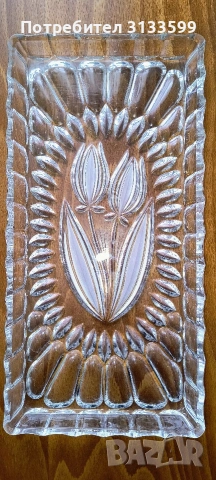 Плато от зелено стъкло; КРИСТАЛНО плато, снимка 4 - Сервизи - 51666296