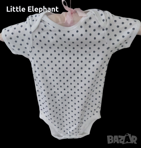 Боди с къс ръкав за 12-18 мес мом бяло с точки,Англия/ново 