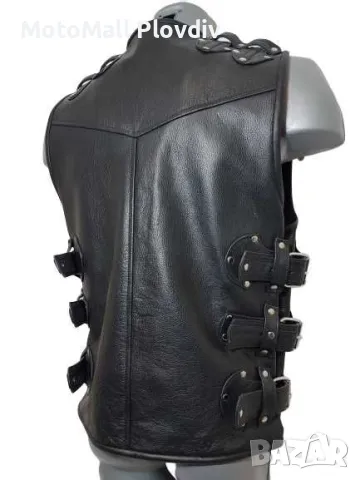 елек Рокерски кожен елек motomall 2019! кожа рокер чопър мото мотор, снимка 6 - Аксесоари и консумативи - 49178468