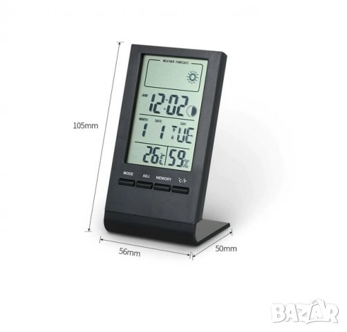 Метео станция: часовник + термометър + хигрометър с LCD дисплей, снимка 2 - Други - 39315533