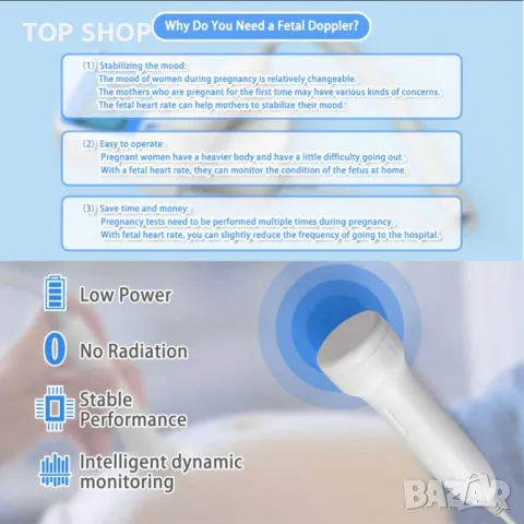 Фетален доплер Fetal Doppler Baby Zone, снимка 12 - Медицинска апаратура - 49157798