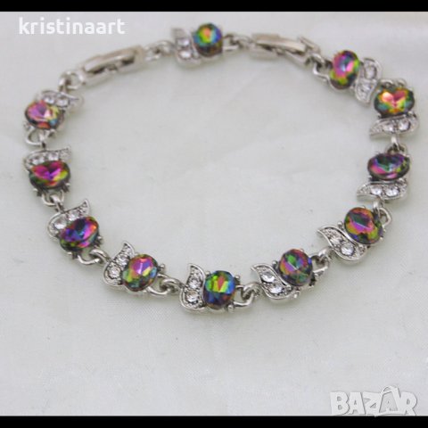 Гривна от мистичен топаз *Романтика*, снимка 2 - Гривни - 38815563