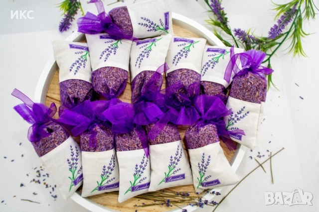 Торбички с лавандула на едро и дребно, персонализиран етикет, България и чужбина, етерични масла, во