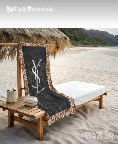 Плажна кърпа с дигитален печат YSL, снимка 2 - Хавлиени кърпи - 51010135