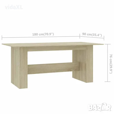 vidaXL Трапезна маса, дъб сонома, 180x90x76 см, инженерно дърво, снимка 7 - Маси - 56147705