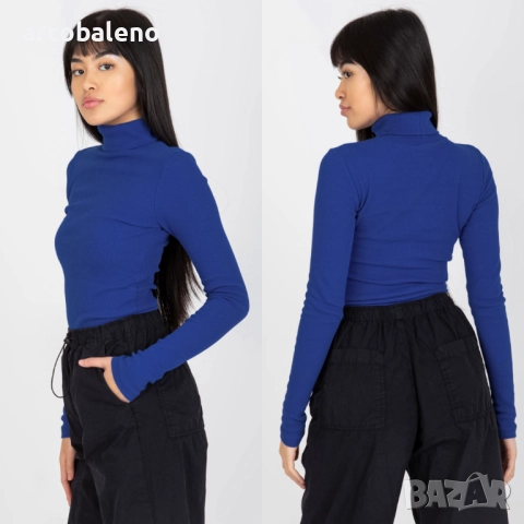 Дамска блуза с оребрена яка Elisee, 5цвята , снимка 5 - Блузи с дълъг ръкав и пуловери - 52370609