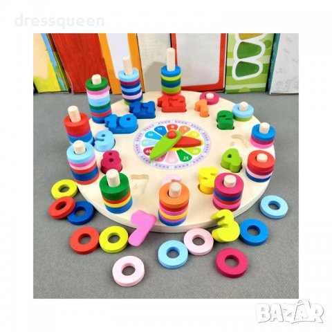 3608 Дървен пъзел във формата на часовник, снимка 5 - Игри и пъзели - 37484796