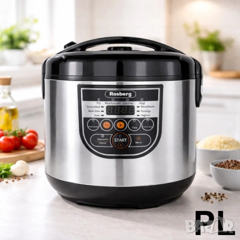 Промо комплект 1+1: Air Fryer Silver Crest Extra Large 8L / 2400W + Мултикукър Rosberg R51985E5 5L /, снимка 4 - Уреди за готвене на пара - 54216312