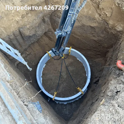 Изграждане на Септични Ями Шахти с Бетонни Пръстени с Багер Канализация