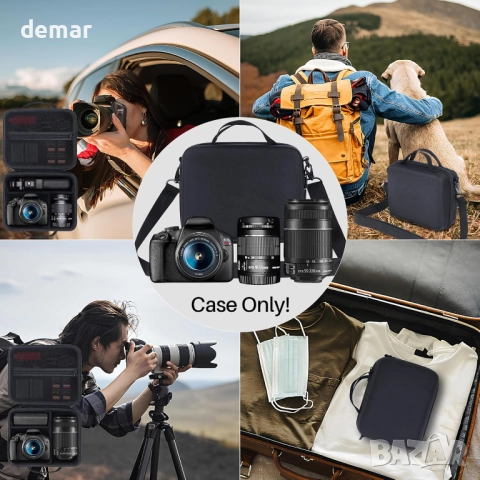 Твърд калъф Lebakort за фотоапарат Canon EOS 2000D/800D/R100/R50/R5/R6 Mark II/R7/R8/90D/5D Mark IV, снимка 9 - Фотоапарати - 51734713