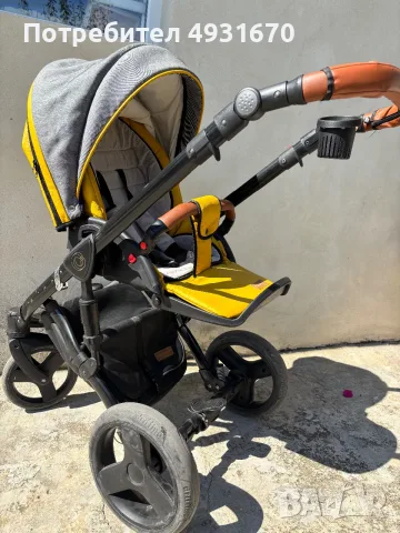 Количка 3 в 1 Krausman, Nexxo Yellow, снимка 2 - Детски колички - 56271155