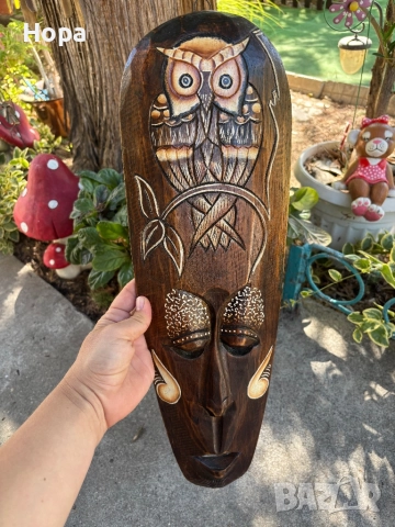 Маска за стена от дърво 50см., снимка 2 - Пана - 51573881