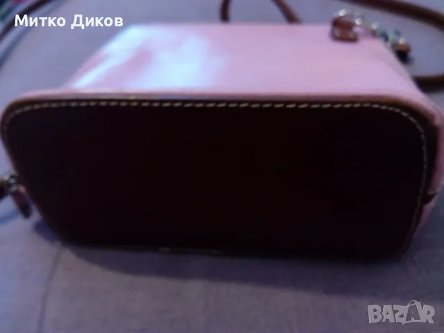 Vera Pele made in Italy розава чанта естествена кожа 22х14см отлична, снимка 4 - Чанти - 55991913