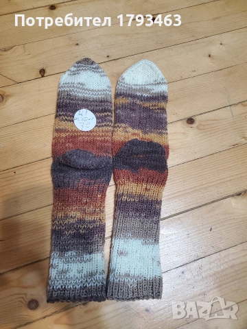 Ръчно плетени мъжки чорапи от вълна.Размер 41, снимка 6 - Мъжки чорапи - 50753132