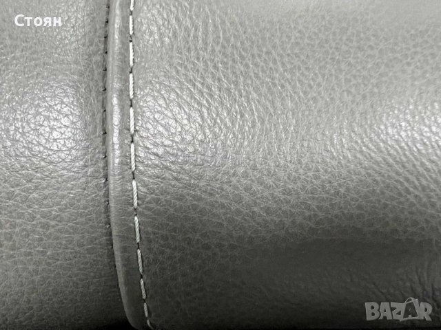 Сиви кожени дивани тройка и двойка - естествена кожа, снимка 4 - Дивани и мека мебел - 37219148