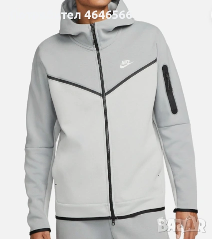 Nike tech fleece Суичър с цип, снимка 8 - Спортни дрехи, екипи - 53223421