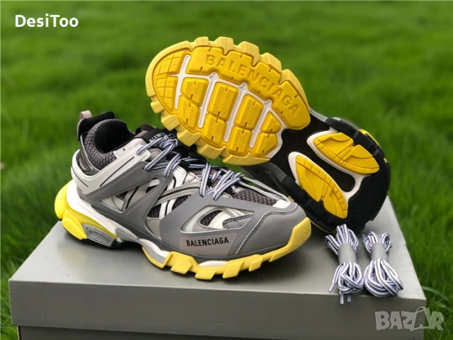 Balenciaga Track Sneaker "Grey/Yellow" , снимка 3 - Маратонки - 54362429