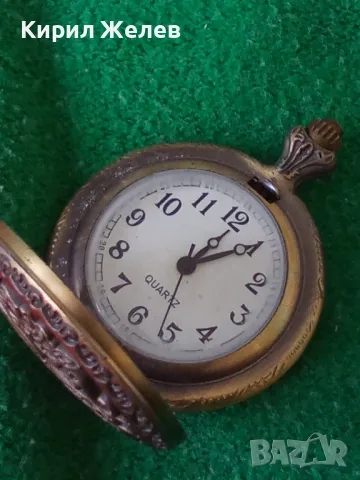 КРАСИВ КВАРЦОВ ВИНТИДЖ ДАМСКИ ДЖОБЕН ЧАСОВНИК с АЖУРНО ОРНАМЕНТИРАН КАПАК ПЕПЕРУДА 41679, снимка 15 - Джобни - 45031563