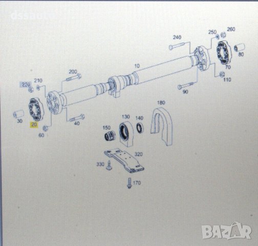 Гумено каре Кардан Mercedes W222 S350 4Matic Rear Driveshaft FRONT A2034110015, снимка 3 - Части - 42662561