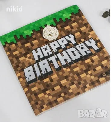 8 бр Minecraft Майнкрафт парти салфетки рожден ден, снимка 3 - Аксесоари за кухня - 42689421