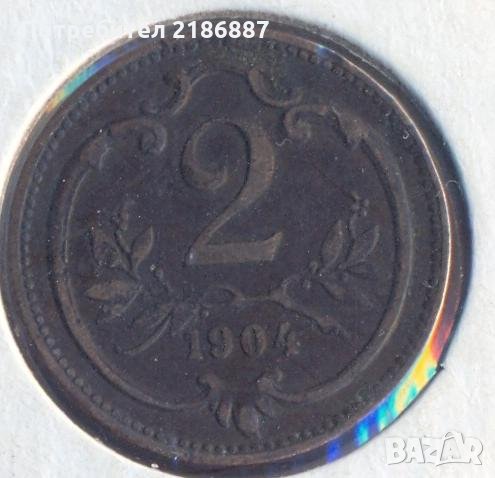 Австрия 2 хелера 1904 година, снимка 1