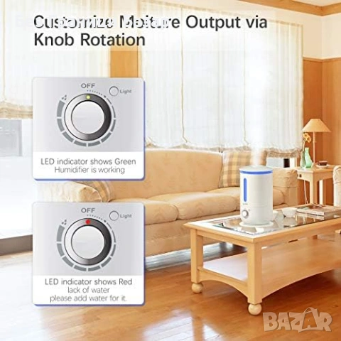 Нов Овлажнител за въздух 3.5L ултратих авто изключване офис дом, снимка 5 - Овлажнители и пречистватели за въздух - 53007472