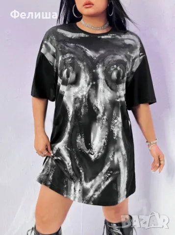 Екстравагантен Ултра Модерен Хорър Дизайн Рокля / Туника 2ХЛ Размер , снимка 6 - Туники - 50124916