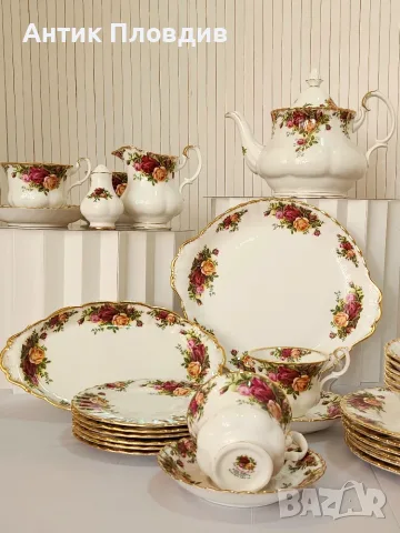 Сервиз Royal Albert – Old Country Roses, 37 части, снимка 2 - Сервизи - 56019035
