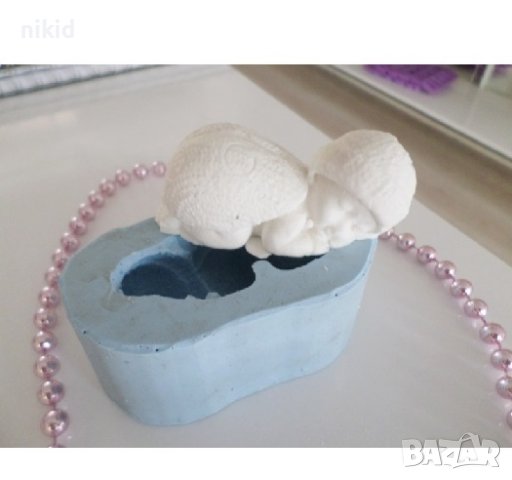 Бебе Калинка с шапка силиконов молд форма калъп фондан гипс шоколад пита торта декор, снимка 3 - Форми - 37741867