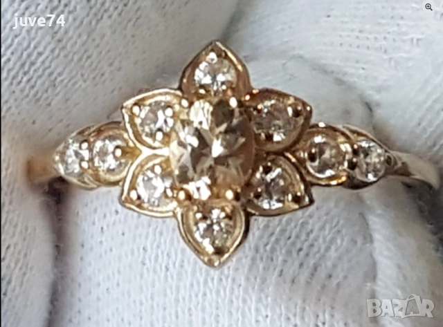 СРЕБЪРЕН ПРЪСТЕН С ИМПЕРАТОРСКИ ТОПАЗ (БРАЗИЛИЯ)