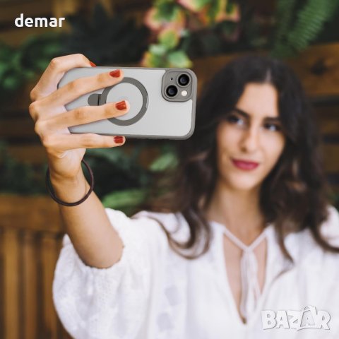 Магнитен калъф за телефон pcgaga за iPhone 15 Plus 6,7" (сив), снимка 7 - Калъфи, кейсове - 42644112