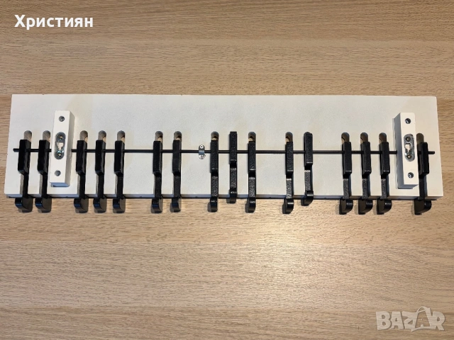Дървена закачалка за дрехи за стена стил пиано-клавиши, снимка 3 - Декорация за дома - 54036833