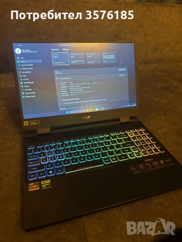 Лаптоп Gaming Acer Nitro 5, Ryzen 6800H, 16 GB, RTX 3070 Ti, снимка 3 - Лаптопи за игри - 52202512