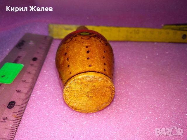 СТАР ПИРОГРАФИРАН РИСУВАН ДЪРВЕН ЕТНО СУВЕНИР 42855, снимка 4 - Декорация за дома - 44185089