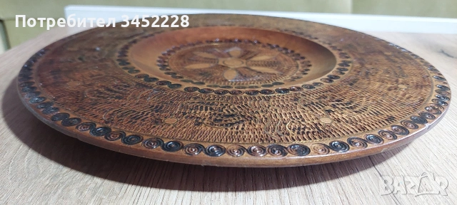 Пано дървено инкрустирано с месинг 30см за ценители , снимка 5 - Декорация за дома - 54015311