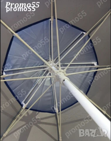 Плажен Чадър с УВ защита 220см. с Двоен Покрив, Стабилност при Вятър, снимка 6 - Градински мебели, декорация  - 51081291