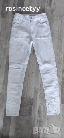 Бял панталон с перли , снимка 6 - Панталони - 37417189