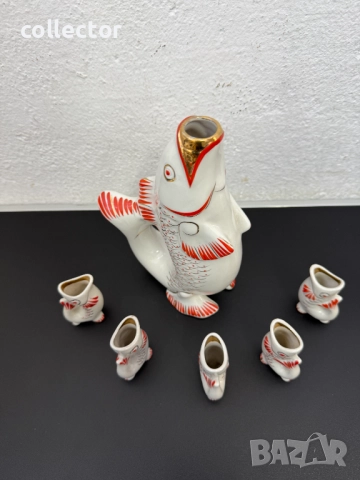 СОЦ порцеланов сервиз - "Семейство риби". №7715, снимка 3 - Антикварни и старинни предмети - 52738335