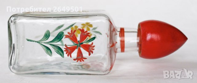 Стара Австрийска ръчно рисувана бутилка за алкохол 1960те, снимка 5 - Колекции - 35093185