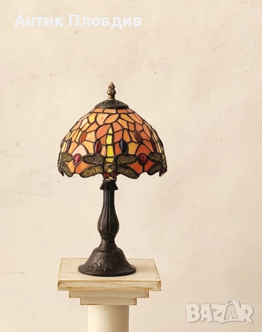 Настолна лампа Tiffany стил с витражен абажур, снимка 5 - Настолни лампи - 51655913
