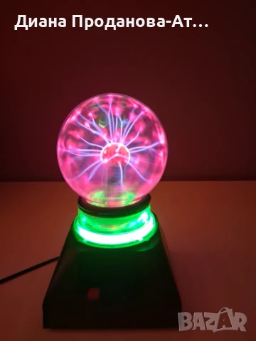Плазмена топка-лампа с музикален ефект, снимка 5 - Настолни лампи - 51391421
