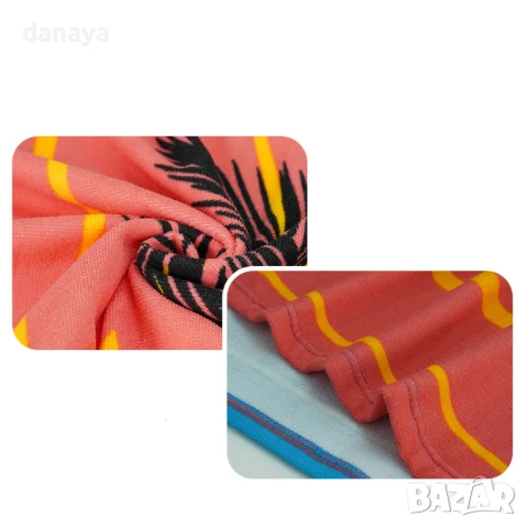 6031 Голяма плажна кърпа Палми с розов залез, 180x100cm, снимка 5 - Хавлиени кърпи - 51214778