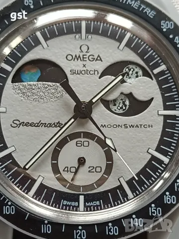 Omega Swatch Mission to Moon Moons Speedmaster часовник Хронограф Копие, снимка 2 - Мъжки - 49648926