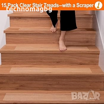 Неплъзгащи се ленти за стъпала , безцветни , 15 x 81 cm, снимка 4 - Други стоки за дома - 52184041