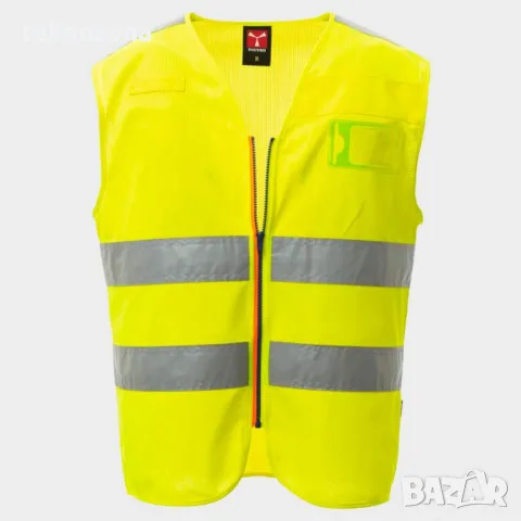 Светлоотразителен елек с цип и светлоотразителни ленти PAYPER ACE MESH YELLOW