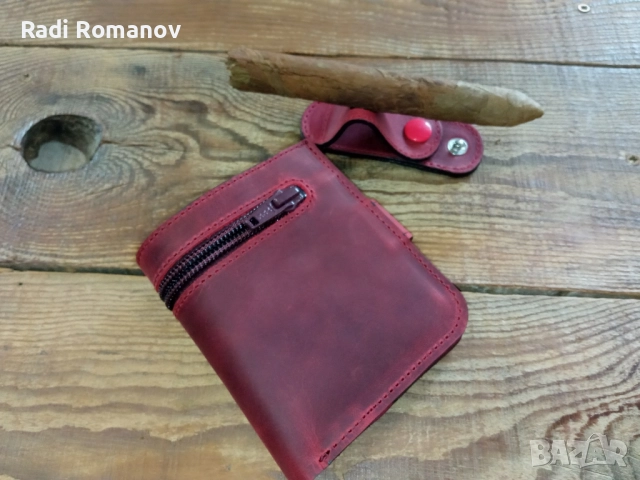 Ръчно изработен мъжки кожен портфейл , снимка 2 - Портфейли, портмонета - 52036075